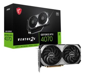 MSI GeForce RTX 4070 Ventus 2X E 12G OC (RTX4070VEN2XE12GOC) цена и информация | Видеокарты (GPU) | 220.lv