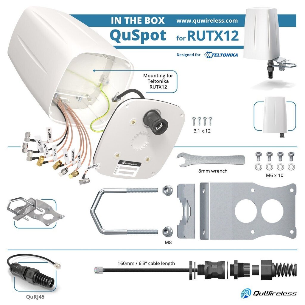 QuWireless QuSpot AX12S cena un informācija | Antenas un piederumi | 220.lv