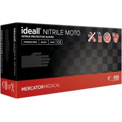 Одноразовые нитриловые, толстые перчатки Ideal Moto, размер М, 100 шт. цена и информация | Рабочие перчатки | 220.lv