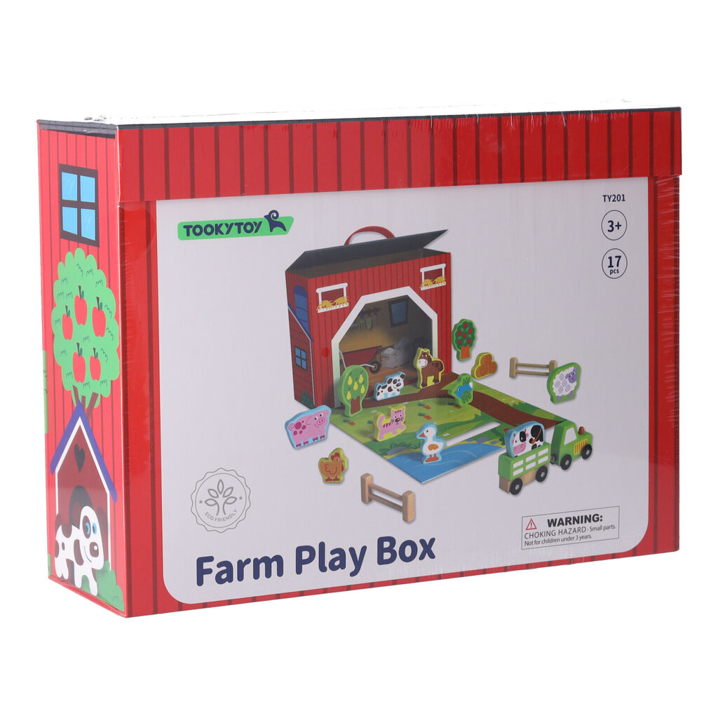 Koka čemodāns, spēļu ferma Tooky Toy cena un informācija | Rotaļlietas zēniem | 220.lv