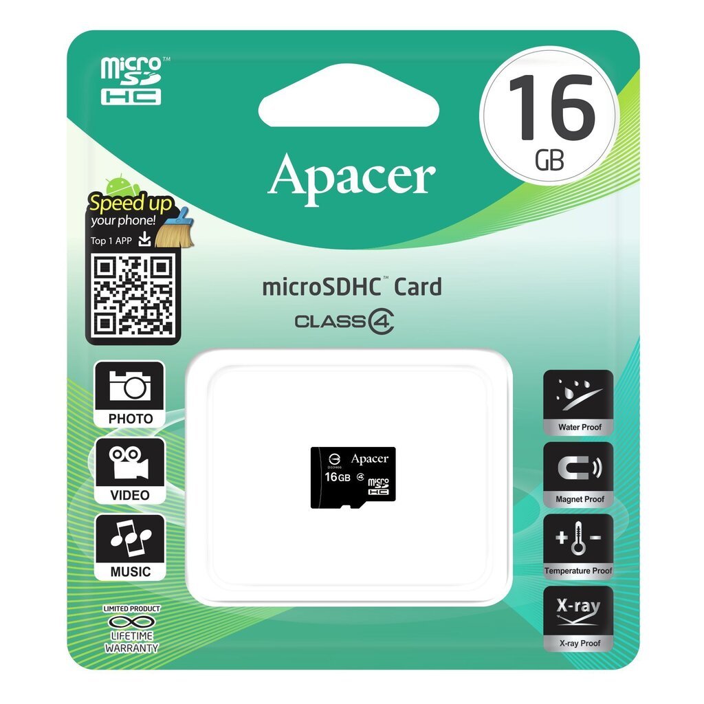 APACER microSDHC Class4 16GB cena un informācija | Atmiņas kartes mobilajiem telefoniem | 220.lv