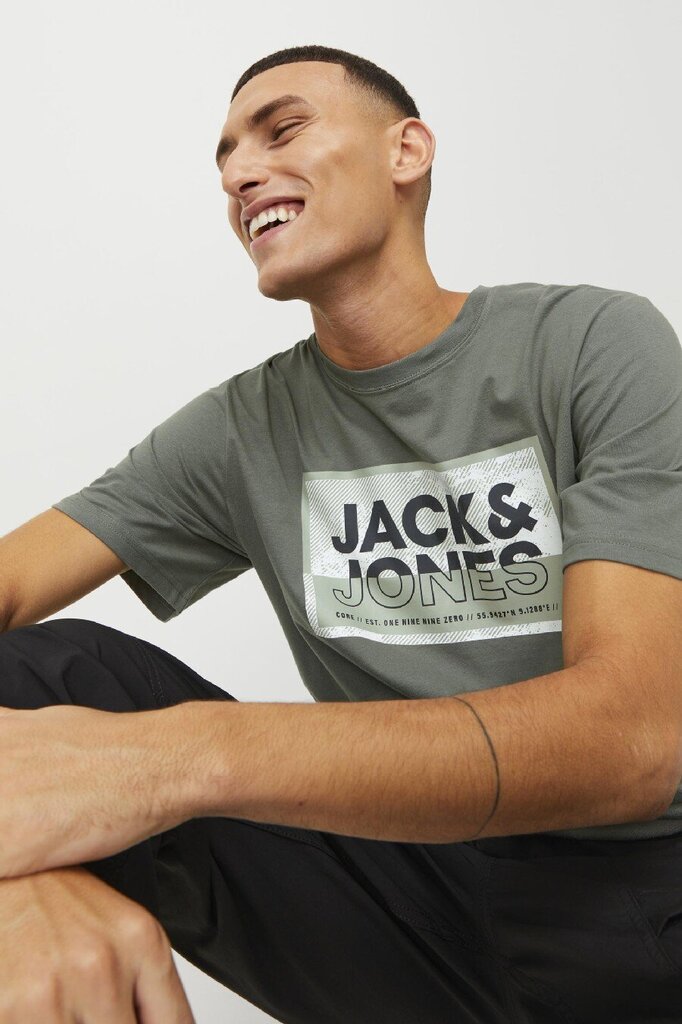 T-krekls vīriešiem Jack & Jones, zaļš cena un informācija | Vīriešu T-krekli | 220.lv