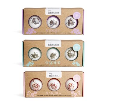 Vannas bumbiņu komplekts IDC Institute Zen Bath Bombs Trio Dried Flowers, 3 x 100 gr цена и информация | Масла, гели для душа | 220.lv