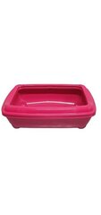 Лоток большой глубокий c рамкой, розовый, 43*30*12 см цена и информация | Туалеты для кошек | 220.lv