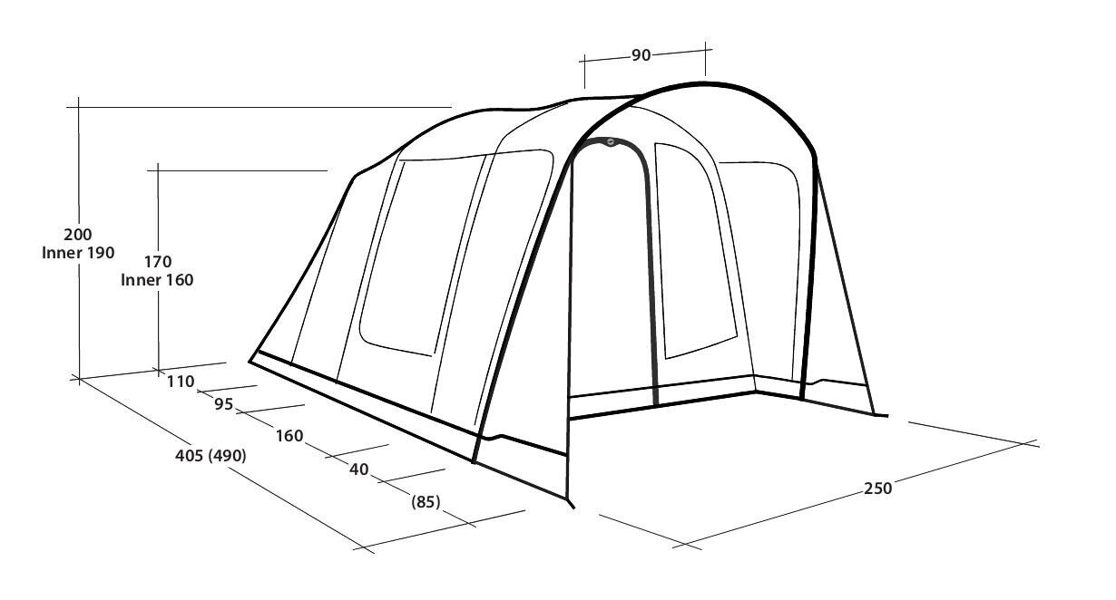 Telts Outwell Sunhill 3 Air, zila cena un informācija | Teltis | 220.lv