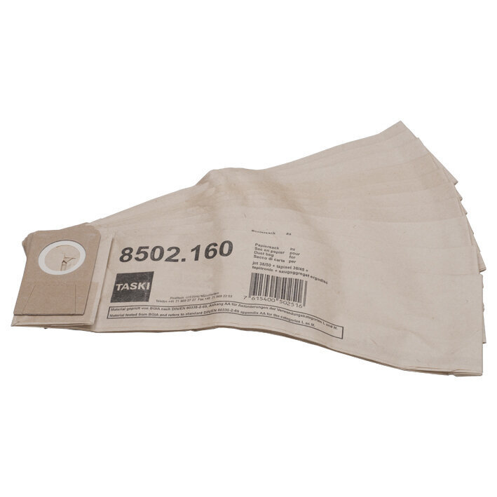 Papīra maisiņi putekļsūcējam TASKI JET 38/50 10 gab. cena un informācija | Putekļu sūcēju piederumi | 220.lv