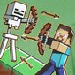 T-krekls bērniem Minecraft Steve and the Skeleton, zaļš cena un informācija | Zēnu krekli | 220.lv
