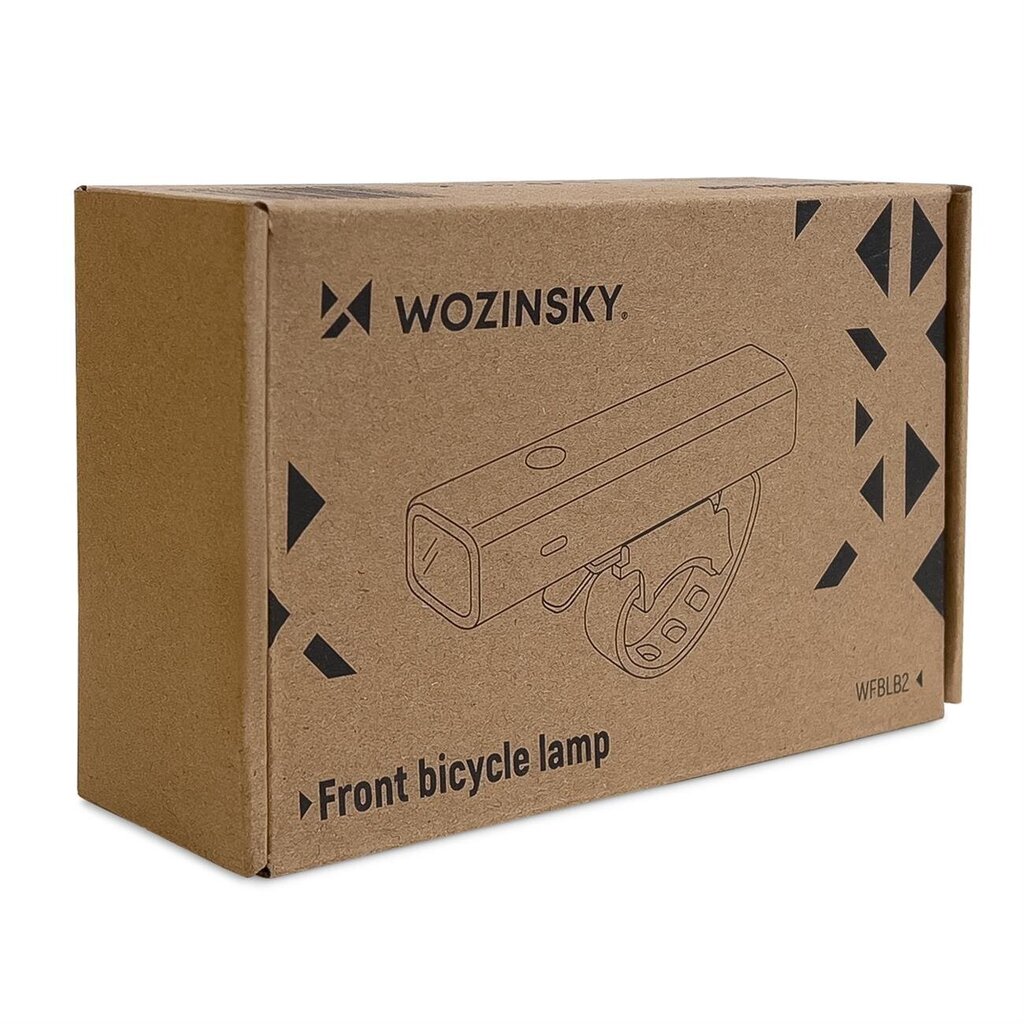 Priekšējais velosipēda lukturis Wozinsky WFBLB2, melns cena un informācija | Velo lukturi un atstarotāji | 220.lv