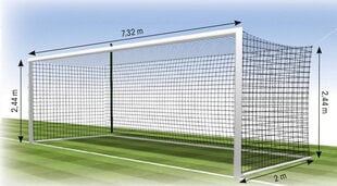 Futbola vārtu tīkls Tremblay, 732x244 cm, 2 gab цена и информация | Футбольные ворота и сетки | 220.lv