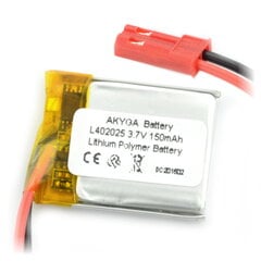 Akyga Li-Pol 150mAh 1S 3.7V цена и информация | Аккумуляторы | 220.lv