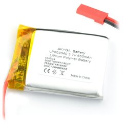 Akyga Li-Pol 650mAh 1S 3.7V - JST-BEC cena un informācija | Akumulatori | 220.lv