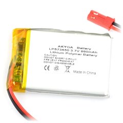 Аккумулятор Akyga AN-06036 Li-Pol 980mAh 1S 3.7V JST-BEC цена и информация | Аккумуляторы | 220.lv