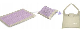 Punktu masāžas paklājiņš ar spilvenu Neo, 70x44 cm, violets cena un informācija | Masāžas piederumi | 220.lv