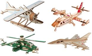 Набор 4в1 3D моделирования деревянных вертолетов и самолетов LIVMAN H-53 цена и информация | Развивающие игрушки | 220.lv