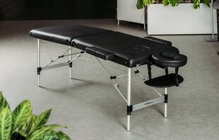 Saliekamais masāžas galds Aveno Life, 185x60cm, melns cena un informācija | Masāžas piederumi | 220.lv