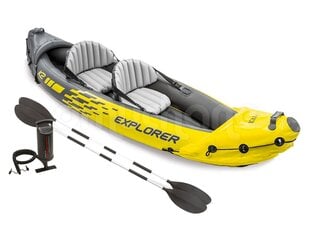 Piepūšamā kajaka Intex Explorer K2, dzeltena/pelēka, 180 kg cena un informācija | Laivas un kajaki | 220.lv