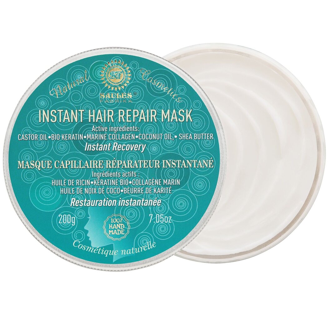 Tūlītēja matu atjaunošanas maska ar bio keratīnu Saules Fabrika Instant Hair Repair Mask, 200 g цена и информация | Matu uzlabošanai | 220.lv