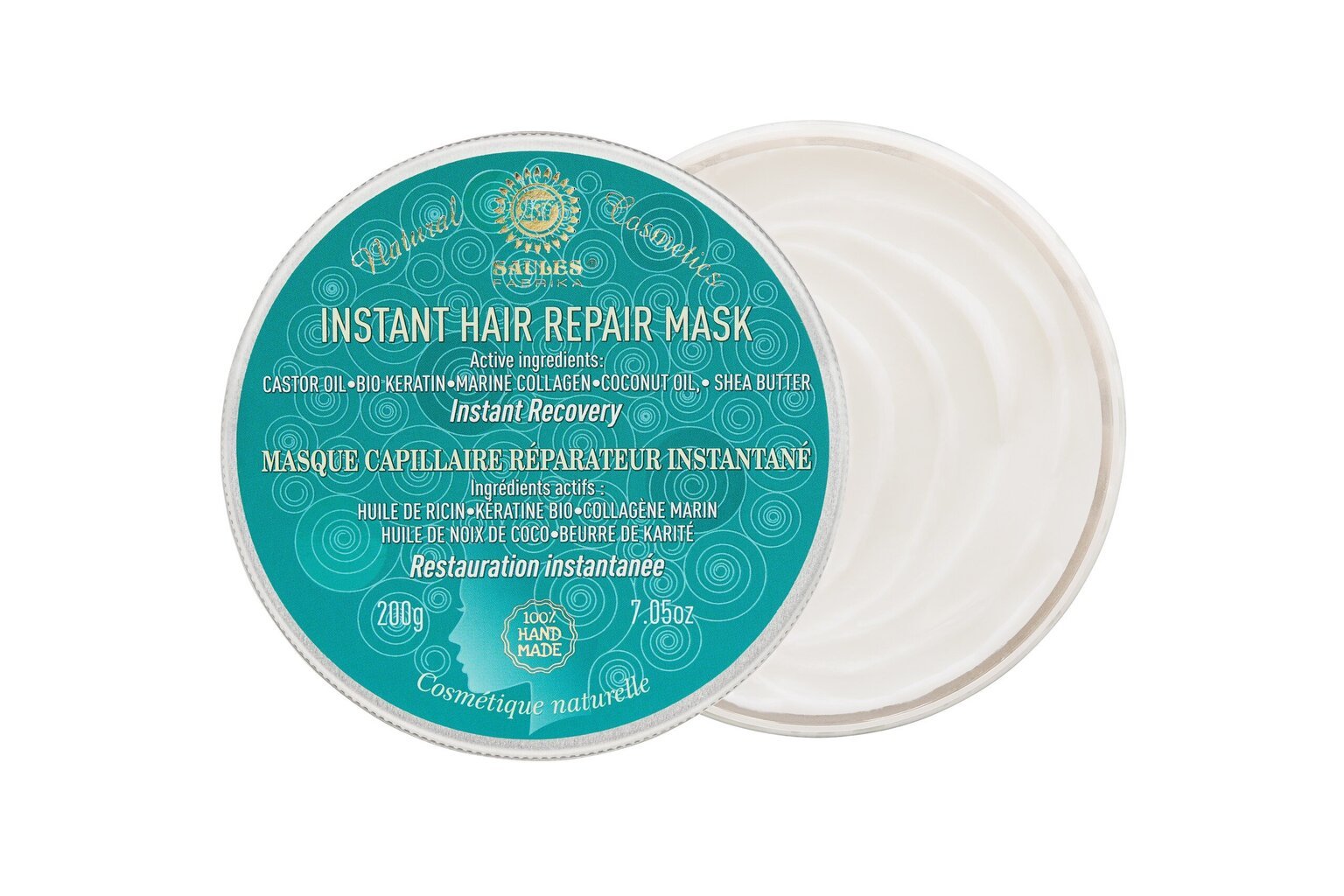 Tūlītēja matu atjaunošanas maska ar bio keratīnu Saules Fabrika Instant Hair Repair Mask, 200 g цена и информация | Matu uzlabošanai | 220.lv