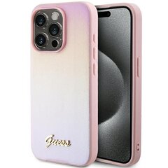 Guess GUHCP14LPSAIRSP iPhone 14 Pro 6.1" różowy|pink hardcase Saffiano Iridescent Script цена и информация | Чехлы для телефонов | 220.lv