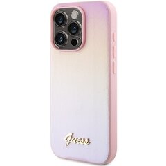 Guess GUHCP14LPSAIRSP iPhone 14 Pro 6.1" różowy|pink hardcase Saffiano Iridescent Script цена и информация | Чехлы для телефонов | 220.lv