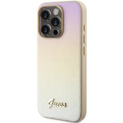 Guess GUHCP14XPSAIRSD iPhone 14 Pro Max 6.7" złoty|gold hardcase Saffiano Iridescent Script цена и информация | Чехлы для телефонов | 220.lv