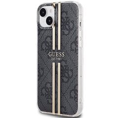 Guess GUHCP15MH4PSEGK iPhone 15 Plus | 14 Plus 6.7" czarny|black hardcase IML 4G Gold Stripe цена и информация | Чехлы для телефонов | 220.lv