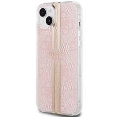 Guess GUHCP15MH4PSEGP iPhone 15 Plus | 14 Plus 6.7" różowy|pink hardcase IML 4G Gold Stripe цена и информация | Чехлы для телефонов | 220.lv