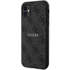 Guess GUHMN61G4GFRK iPhone 11 6.1" | Xr czarny|black hardcase 4G Collection Leather Metal Logo MagSafe цена и информация | Чехлы для телефонов | 220.lv