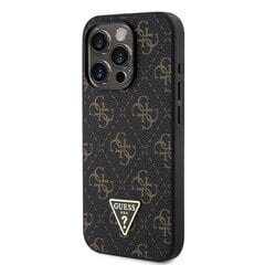 Guess PU Leather 4G Triangle Metal Logo Case for iPhone 15 Pro Max White цена и информация | Чехлы для телефонов | 220.lv