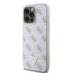 Guess PU Leather 4G Triangle Metal Logo Case for iPhone 15 Black цена и информация | Чехлы для телефонов | 220.lv