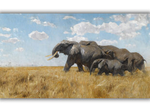Reprodukcija Migrējošie ziloņi, Wilhelm Kuhnert cena un informācija | Gleznas | 220.lv