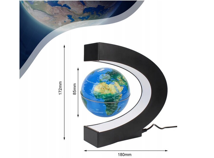Levitējošais globuss ar LED cena un informācija | Galda lampas | 220.lv