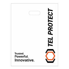 Пластиковый пакет с логотипом Tel Protect белый цена и информация | Упаковочные материалы для подарков | 220.lv