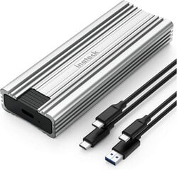 Inateck aluminum nvme m.2 корпус с передачей USB 3,2 Gen 2 (10 Гбит / с), поддерживает M.2 SATA и NVME SSD (2242, 2260, 2280) с USB A до C и USB C -кабелем, Toolless, Fe2025 цена и информация | Кабели и провода | 220.lv