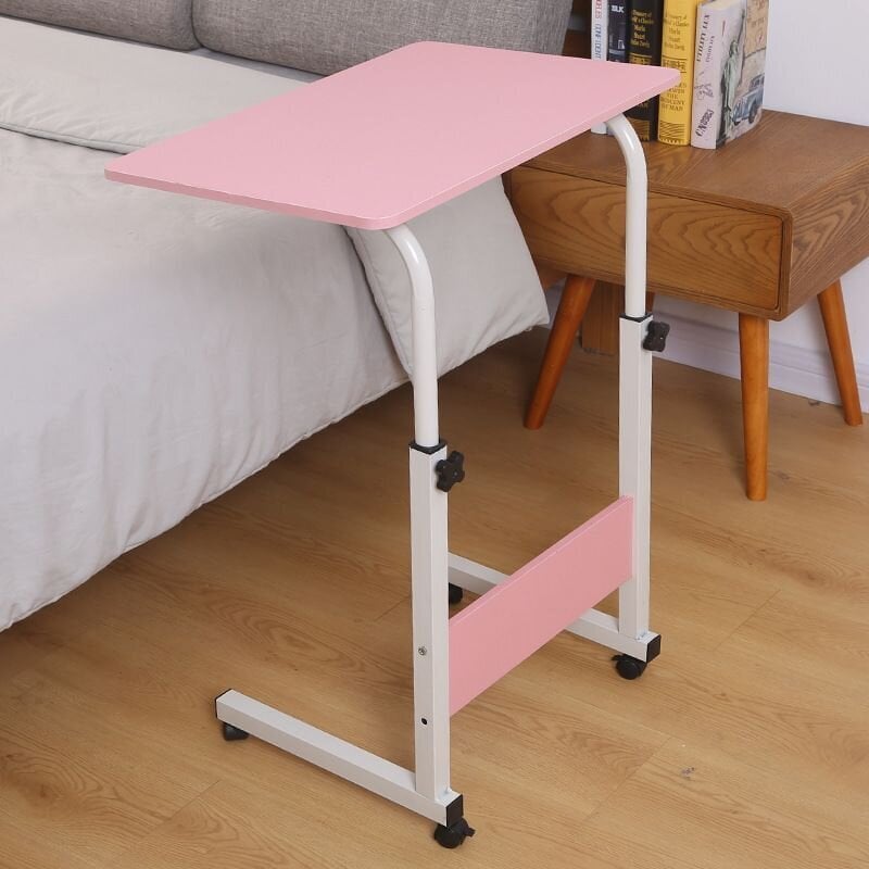 Mobilais klēpjdatoru galds / mobilais kafijas galdiņš - rozā cena un informācija | Datorgaldi, rakstāmgaldi, biroja galdi | 220.lv