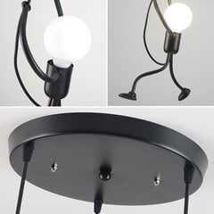 Griestu lampa - melna, humanoīdu LED cena un informācija | Piekaramās lampas | 220.lv