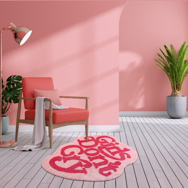 Dekoratīvais paklājs 80 x 80 cm - rozā cena un informācija | Paklāji | 220.lv