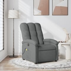 Откидывающееся массажное кресло vidaXL, тёмно-серая ткань цена и информация | Кресла в гостиную | 220.lv