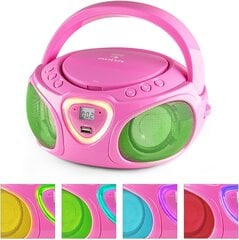 Auna Roadie - CD Player Bluetooth, Ghetto Blaster Portable, Boombox, светодиодное освещение, USB, MP3, FM Radiotuner, 2 x 1,5 Вт. цена и информация | Радиоприемники и будильники | 220.lv