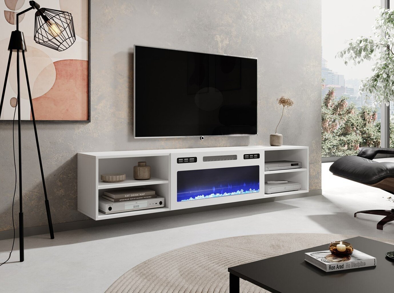 TV galds Cama Meble RTV Polo, balts цена и информация | TV galdiņi | 220.lv