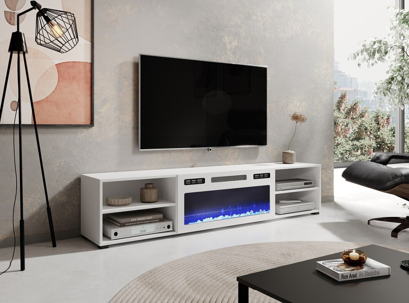 TV galds Cama Meble RTV Polo, balts цена и информация | TV galdiņi | 220.lv