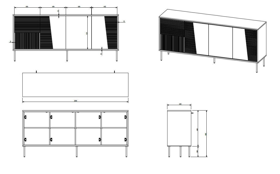 Kumode Cama Meble, balta цена и информация | Kumodes | 220.lv