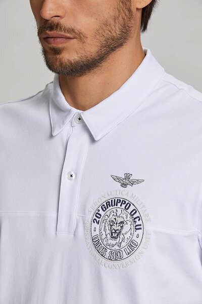 T-krekls vīriešiem Aeronautica Militare 41215-5, balts cena un informācija | Vīriešu T-krekli | 220.lv