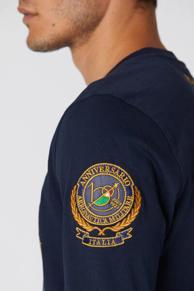 T-krekls ar garām rokām vīriešiem Aeronautica Militare 53322-7, zils цена и информация | Vīriešu T-krekli | 220.lv