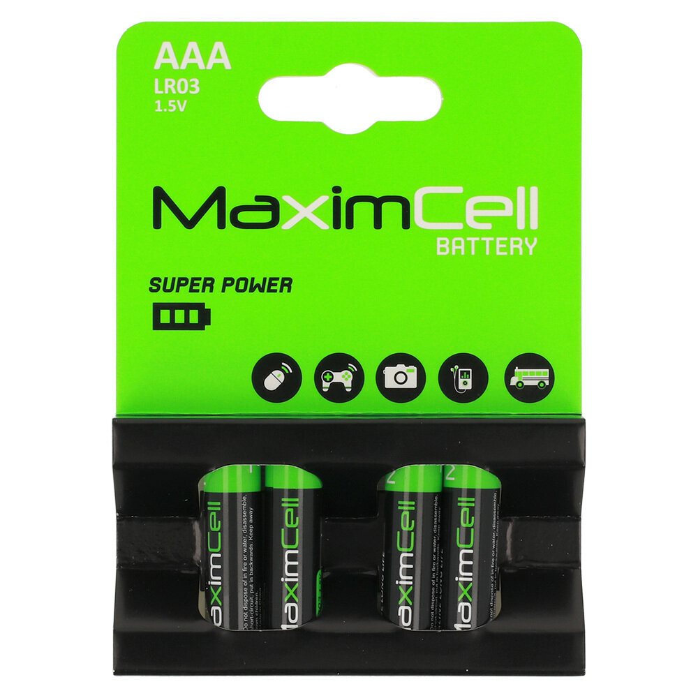 MaximCell Alkaline LR03 AAA baterijas, 4 gab. цена и информация | Baterijas | 220.lv