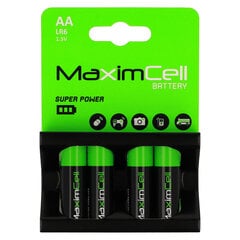 MaximCell Alkaline LR6 AA baterijas, 4 gab. cena un informācija | Baterijas | 220.lv