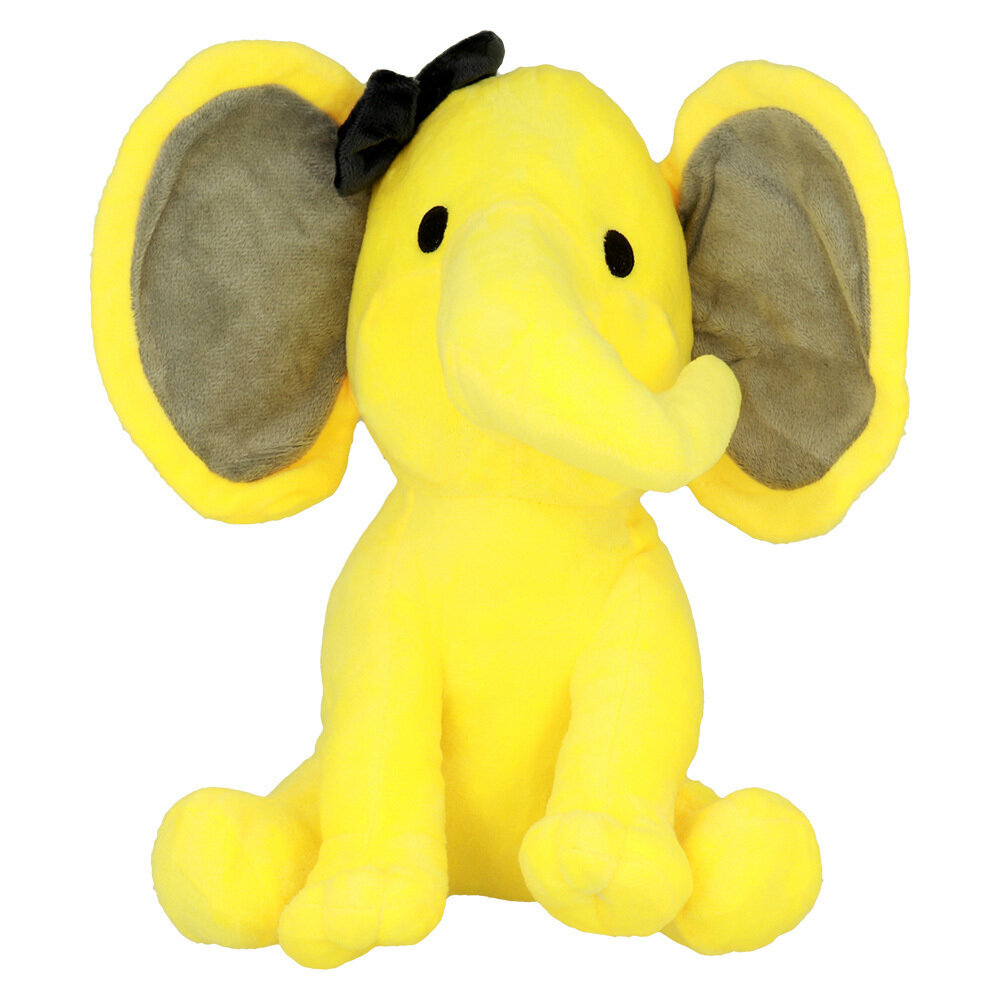 Plīša zilonis ar bantīti, dzeltens, 24 cm cena un informācija | Mīkstās (plīša) rotaļlietas | 220.lv