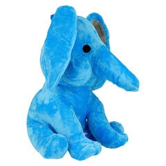 Plīša zilonis ar bantīti, zils, 24 cm cena un informācija | Mīkstās (plīša) rotaļlietas | 220.lv
