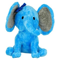 Plīša zilonis ar bantīti, zils, 24 cm cena un informācija | Mīkstās (plīša) rotaļlietas | 220.lv