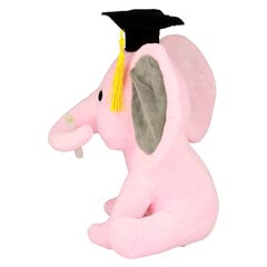 Plīša zilonis ar cepurīti, rozā, 27 cm cena un informācija | Mīkstās (plīša) rotaļlietas | 220.lv